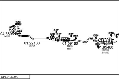 SISTEM DE ESAPAMENT MTS OPEL19599A015338