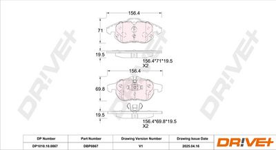 BREMSBELAGSATZ SCHEIBENBREMSE DR!VE+ DP1010100867 2