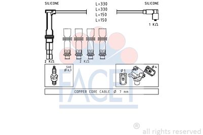 Комплект проводов зажигания FACET 4.9608 для ALFA ROMEO 156