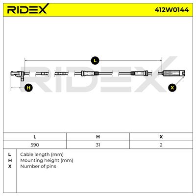 датчик, обороти на колелото RIDEX 412W0144