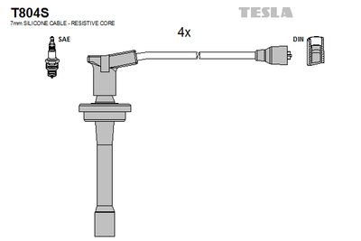 Комплект проводов зажигания TESLA T804S для UAZ BARS