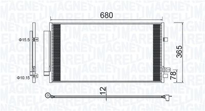 MAGNETI MARELLI 350203173000 Радиатор кондиционера  для FIAT 500X (Фиат 500x)