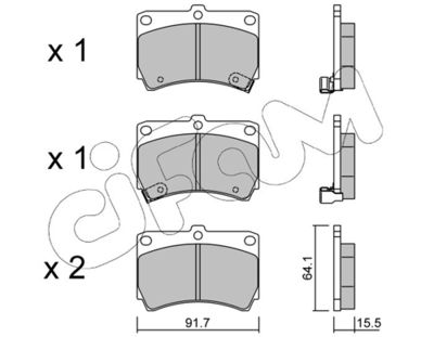 Brake Pad Set, disc brake 822-196-0