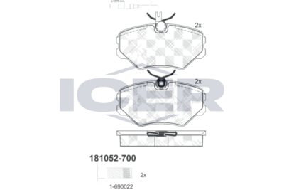 Kit de plaquettes de frein, frein à disque ICER