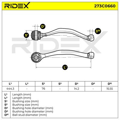 носач, окачване на колелата RIDEX 273C0660
