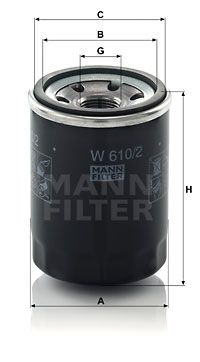 MANN-FILTER W 610/2 Масляний фільтр для KIA (Киа)