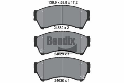 Sada brzdových destiček, kotoučová brzda BENDIX Braking BPD1451