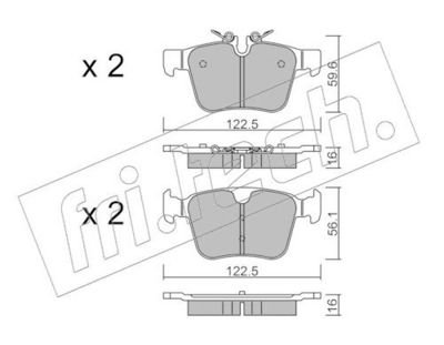Sada brzdových destiček, kotoučová brzda fri.tech. 1122.0