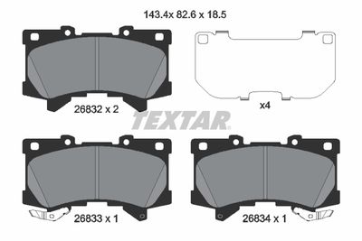 Remblokken set Voor , past: LEXUS LX  TOYOTA LAND CRUISER, LAND CRUISER 300, LAND CRUISER PRADO 2.8D-3.5 08.21-