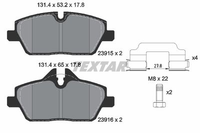 TEXTAR 2391503 Тормозные колодки и сигнализаторы  для BMW 1 (Бмв 1)