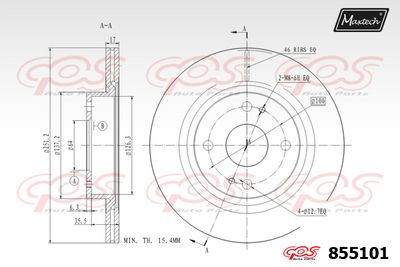 Тормозной диск MAXTECH 855101 для MITSUBISHI MIRAGE