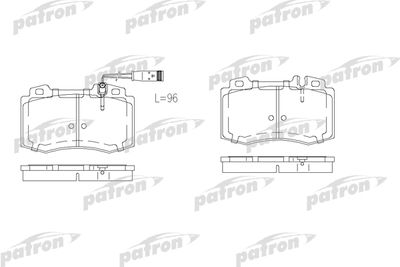 Комплект тормозных колодок, дисковый тормоз PATRON PBP1426 для MERCEDES-BENZ SL