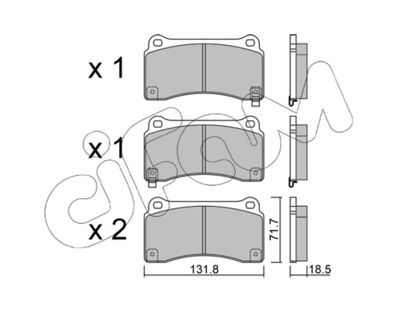 Комплект тормозных колодок, дисковый тормоз CIFAM 822-1157-0 для NISSAN GT-R