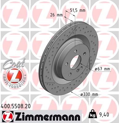 Tarcza hamulcowa ZIMMERMANN 400.5508.20