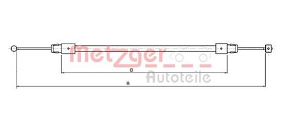 Tažné lanko, parkovací brzda METZGER AUTOTEILE 10.7633