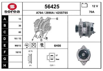 Генератор EAI 56425 для NISSAN URVAN