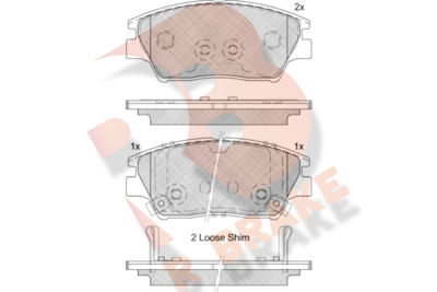 Комплект тормозных колодок, дисковый тормоз R BRAKE RB2293 для SSANGYONG TIVOLI