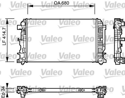 VALEO 735084 Радиатор охлаждения двигателя  для MERCEDES-BENZ SPRINTER (Мерседес Спринтер)