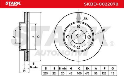 спирачен диск STARK SKBD-0022878