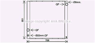 Радиатор, охлаждение двигателя AVA QUALITY COOLING AU2229 для LAND ROVER RANGE ROVER