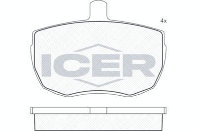 Комплект тормозных колодок, дисковый тормоз ICER 180230 для LAND ROVER 90