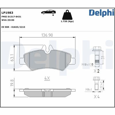 Brake Pad Set, disc brake LP1983