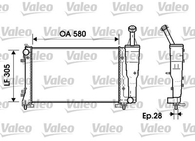 VALEO 734362 Радиатор охлаждения двигателя  для FIAT IDEA (Фиат Идеа)