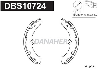 Комплект тормозных колодок DANAHER DBS10724 для NISSAN NT400