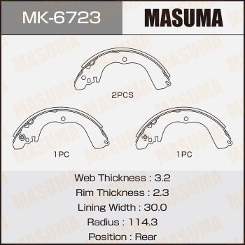Комплект тормозных колодок MASUMA MK-6723 для MITSUBISHI OUTLANDER