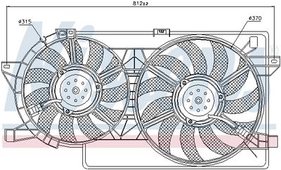 Вентилятор, охлаждение двигателя NISSENS 85521 для CHRYSLER VOYAGER