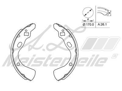 комплект спирачна челюст A.Z. Meisterteile AZMT-44-026-1187