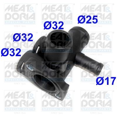 Фланец охлаждающей жидкости MEAT & DORIA 93197 для VW PASSAT