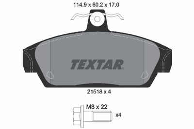 TEXTAR 2151801 Тормозные колодки и сигнализаторы  для MG  (Мджи Мджи)