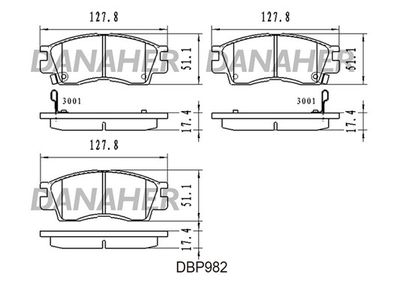Комплект тормозных колодок, дисковый тормоз DANAHER DBP982 для MITSUBISHI SAPPORO