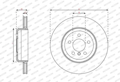 BREMSSCHEIBE FERODO DDF2037C1 2