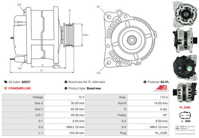 GENERATOR / ALTERNATOR AS-PL A0527 4