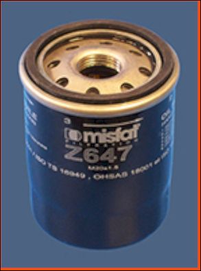 MISFAT Z647 Масляный фильтр  для MITSUBISHI COLT VI (Z3_A, Z2_A) 1.3 LPG