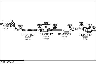 SISTEM DE ESAPAMENT MTS OPEL86549B017939