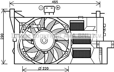 Вентилятор, охлаждение двигателя AVA QUALITY COOLING FT7563 для FIAT SEICENTO