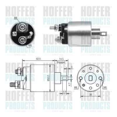Тяговое реле, стартер HOFFER 46292 для ABARTH 124