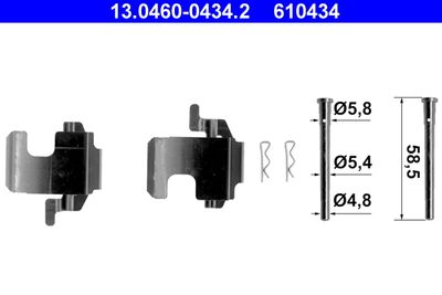 Комплектующие, колодки дискового тормоза ATE 13.0460-0434.2 для FIAT CINQUECENTO