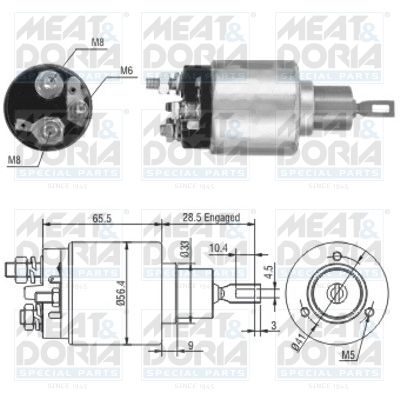 Тяговое реле, стартер MEAT & DORIA 46164 для DAEWOO NEXIA