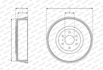 BREMSTROMMEL FERODO FDR329850 1