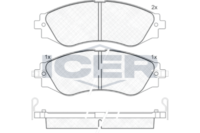 Комплект тормозных колодок, дисковый тормоз ICER 181260 для CHEVROLET REZZO