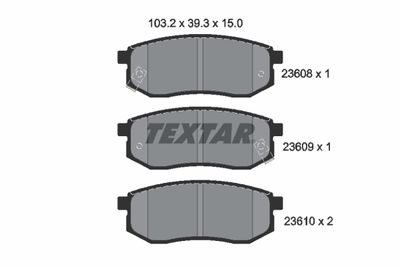 Комплект тормозных колодок, дисковый тормоз TEXTAR 2360801 для KIA JOICE