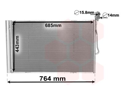 VAN WEZEL 58005334 Радиатор кондиционера для VW TOUAREG