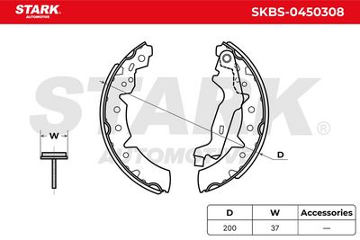 комплект спирачна челюст STARK SKBS-0450308