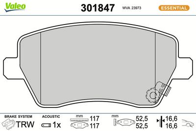 BREMSBELAGSATZ SCHEIBENBREMSE
