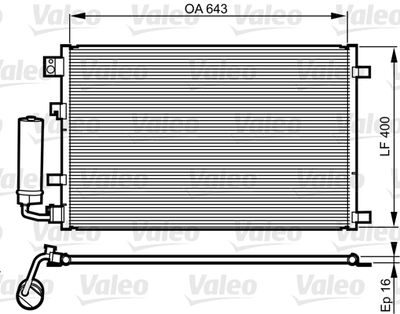 VALEO 814008 Радиатор кондиционера для NISSAN (Ниссан)