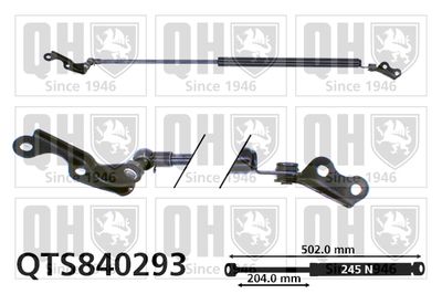 Газовая пружина, крышка багажник QUINTON HAZELL QTS840293 для TOYOTA YARIS